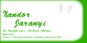 nandor jaranyi business card