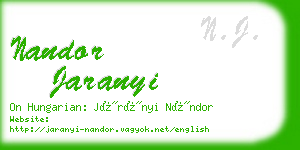 nandor jaranyi business card